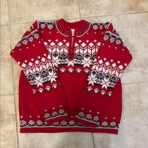Hanna Andersson Red and White Patterned Kids Sweater size 6-7 or 120